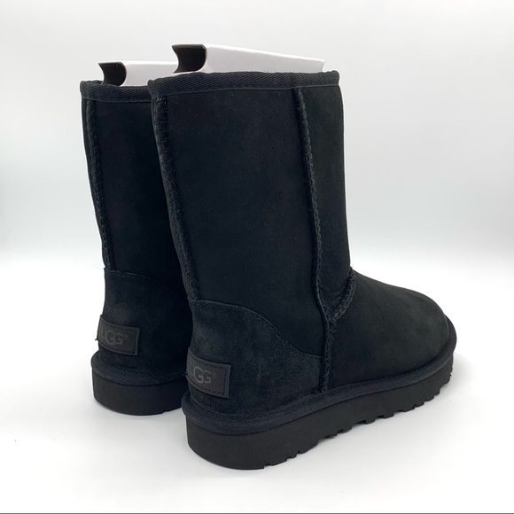 UGG Women’s Classic Short II Black Boots - Picture 8 of 12